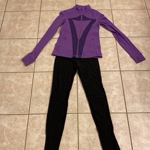 Ivivva leggings and jacket $20 for both, somewhat pilled, pants reversible